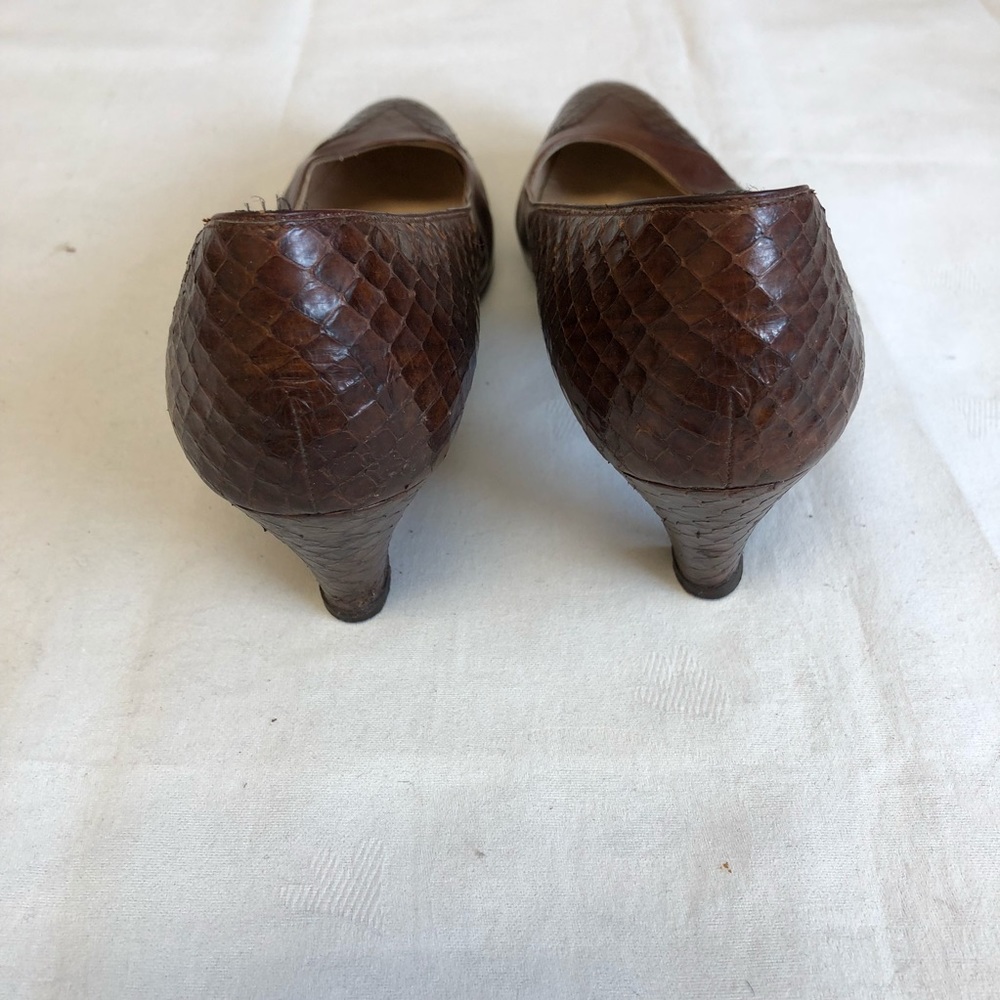 Salvatore Ferragamo Heels Pumps 8.5AA NARROW Brown - Picture 6 of 7
